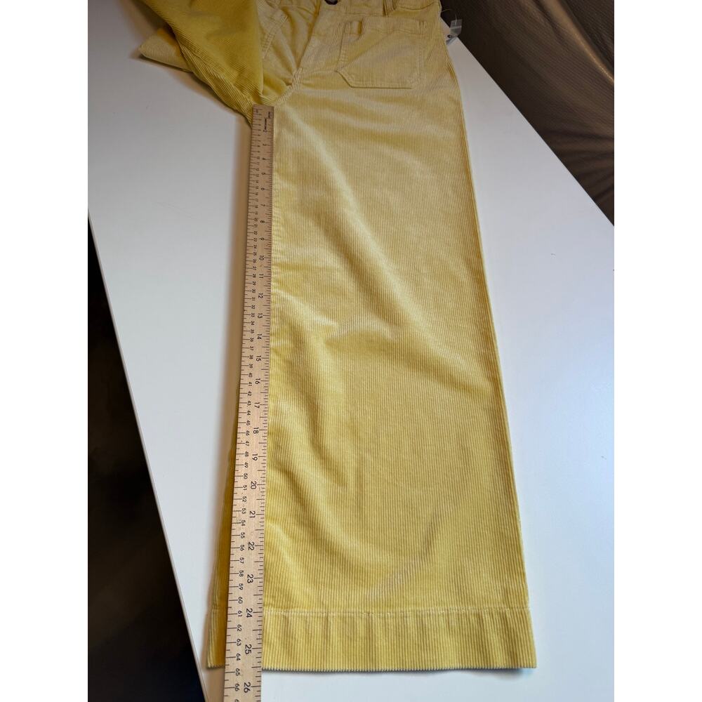 Anthropologie Maeve Colette Cropped Wide Leg Corduroy Pants Sz 28 Light Yellow - Picture 11 of 11